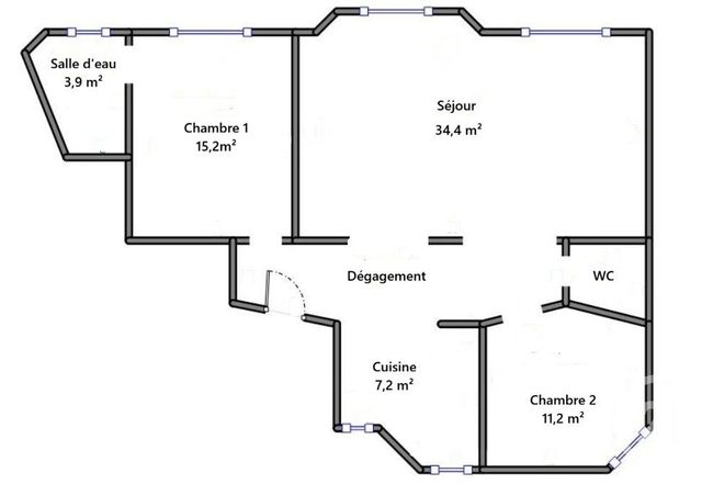Appartement T4 à vendre - 4 pièces - 80.41 m2 - PARIS - 75015 - ILE-DE-FRANCE - Century 21 Vaugirard Convention