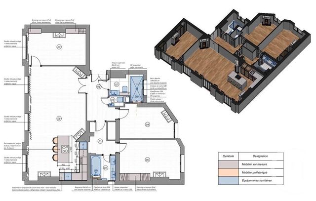 Appartement à vendre - 6 pièces - 98.35 m2 - PARIS - 75015 - ILE-DE-FRANCE - Century 21 Vaugirard Convention