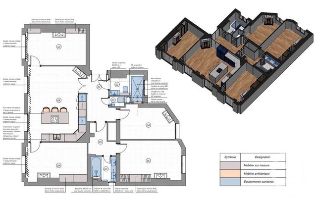 Appartement à vendre - 6 pièces - 98.35 m2 - PARIS - 75015 - ILE-DE-FRANCE - Century 21 Vaugirard Convention