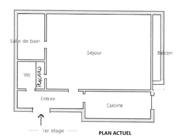 Appartement T1 à vendre - 1 pièce - 39.15 m2 - PARIS - 75015 - ILE-DE-FRANCE - Century 21 Vaugirard Convention