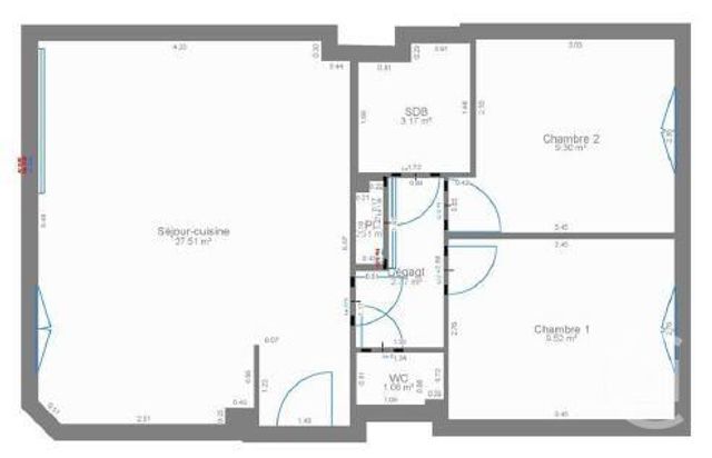 Appartement à vendre - 3 pièces - 53.84 m2 - PARIS - 75015 - ILE-DE-FRANCE - Century 21 Vaugirard Convention